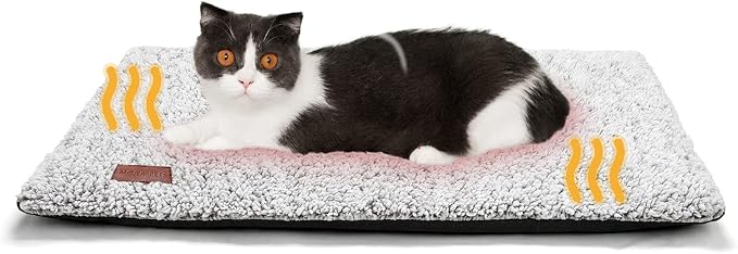 Mora Pets Self Warming Cat Bed Self Heating Cat Dog Mat Pet Pad Extra Warm | Self Heated Cat Bed for Indoor Outdoor Pets, Removable Washable Cover, Non Slip Bottom, Crinkle-Free, No Plug, Grey 24" x 18" - Image 8