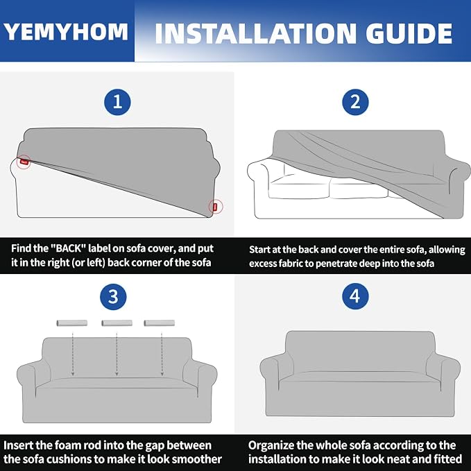 YEMYHOM Couch Cover Latest Jacquard Design High Stretch Sofa Covers for 3 Cushion Couch, Pet Dog Cat Proof Slipcover Non Slip Magic Elastic Furniture Protector (Large, Begonia Leaf Coffee) - Image 7