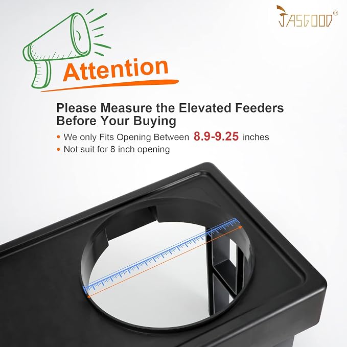 JASGOOD Large Dog Feeder Slow Eating Pet Bowl for Raised Pet Feeders Preventing Choking Food Water Bowl Elevated Diners Replacement Bowl (Black,Large,Fit Opening 8.9"-9.25") (Pack of 2) - Image 3