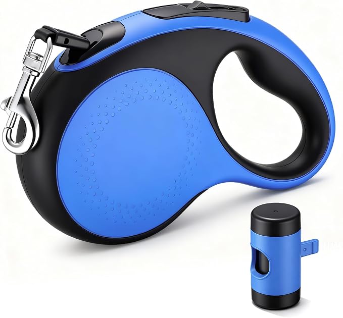 Segarty 16 Ft Retractable Dog Leash with Detachable Poop Bag Holder, 5m Walking Leash for Pets up to 66 lbs, 360°Tangle-Free Dog Lead with Anti-Slip Handle & One-Handed Brake Pause Lock for Outdoors by Segarty