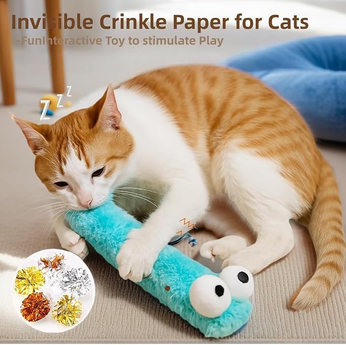 2BB Cat Kicker Toys 3 Pack, 13 Inch Quiet Catnip Toy Pillows for Indoor Cats, Soft Plush Refillable Kick Sticks for Kittens, Interactive Play & Exercise (Multi-Color) - Image 4