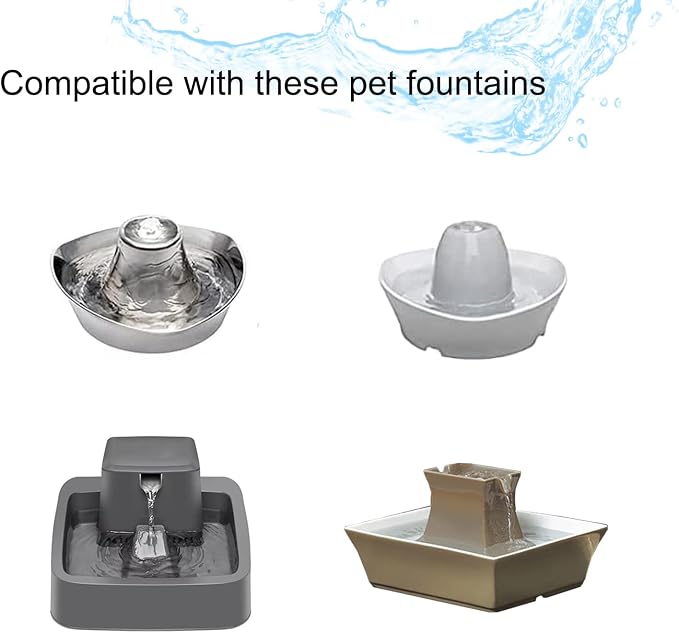 8 Pack Pet Fountain Replacement Filters, 4 Carbon and 4 Foam Pre-Filters | For Select Ceramic and Stainless Pet Fountains; Carbon Reduces Odors, Foam Catches Hair and Debris to Support Pump Care - Image 3