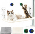 Cat Window Perch Hammock with 2 Washable Plush Covers, Cozy Window Bed for Cats with Catnip Toys, Window Mounted Cat Bed for Indoor Cats to Sunbathe and Relax by Unknown