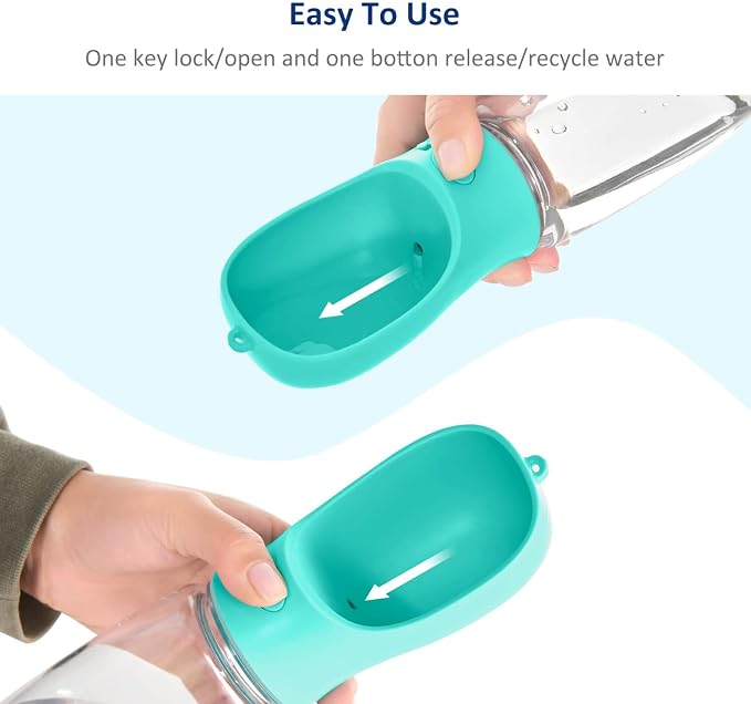 WePet Portable Dog Water Bottle, 19 OZ, Leak Proof Puppy Water Dispenser with Drinking Feeder for Pets Outdoor Walking, Hiking, Travel, Food Grade Plastic - Image 5