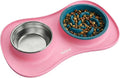 YINEYA 3 in 1 Slow Feeder Dog Bowls,Dog Water Bowl,Cat and Dog Food Bowl | Stainless Steel Dog Bowls with Non-Spill Dog Bowl Mat, Anti-Choking Puppy Bowls, Easy Clean for Large Medium Small Dogs Cats by YINEYA