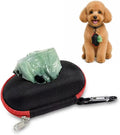 Dog Poop Bag Holder for Leash, Large Opening Easy Pull-Out Poop Bag Dispenser with Used Waste Bag Carrier, Compatible with Any Retractable Leash, Includes 15 Unscented Doggy Poo Bags (Red) by Lvssci
