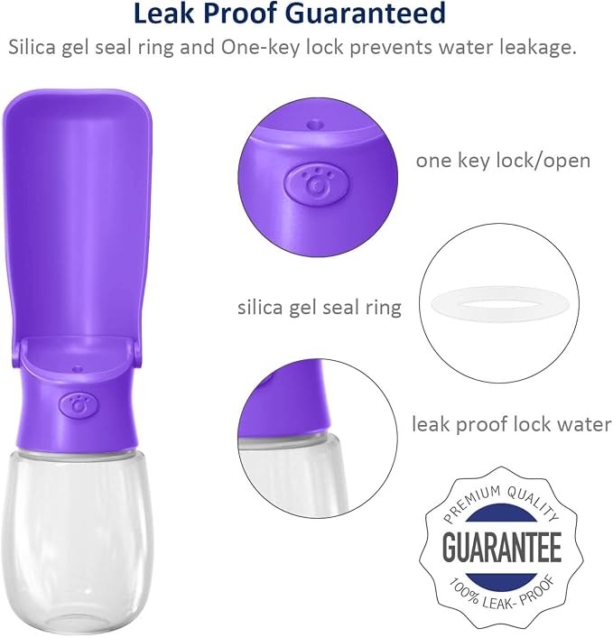 WePet Foldable Portable Dog Water Bottle Puppy Water Dispenser with Drinking Feeder, 12 OZ, High-Temperature Resistant Leak Proof for Pets Outdoor Walking, Hiking, Travel, Food Grade Plastic BPA Free - Image 5