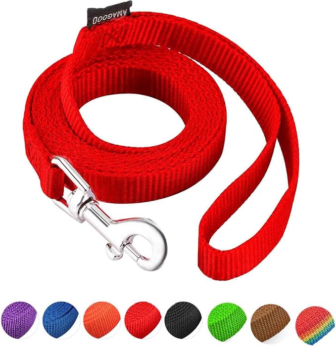 6 FT Puppy/Dog Leashes, Strong Traditional Style Leash with Easy to Use Collar Hook,Dog Lead Great for Small(Red,5/8" x 6 Feet) (Red) by DOGLEASH