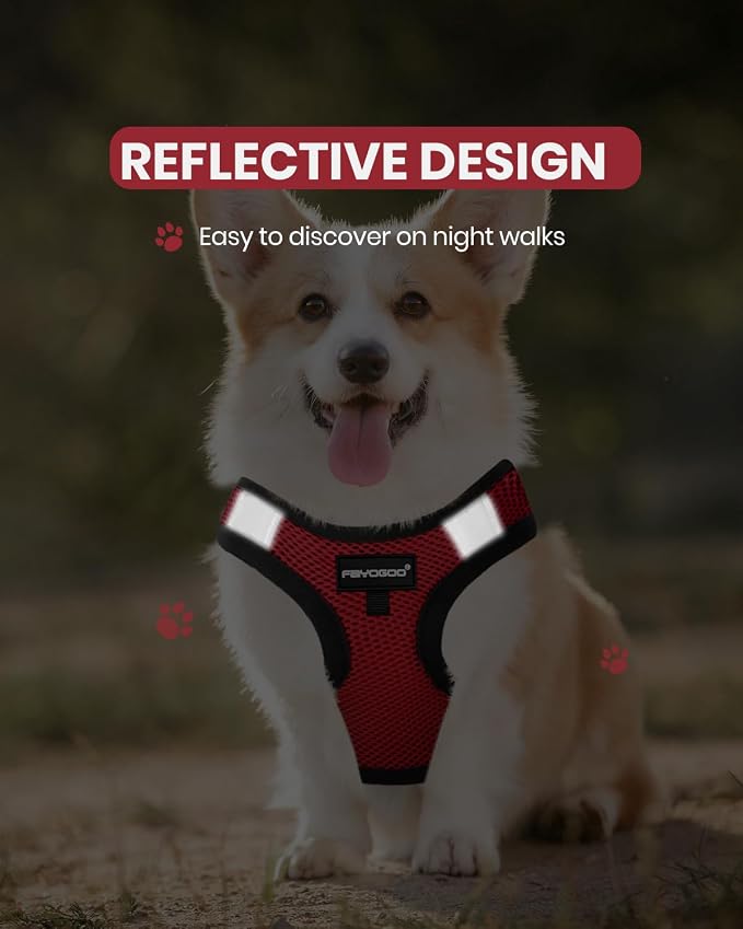 FAYOGOO Service Dog Vest for Small Breed - Lightweight Dog Harness with 6PCS Removable Patches - Puppy Harness and Leash Set for Walking,Training | Lightweight step-in vest with leash and removable identification patches; measure neck and chest before ... - Image 4