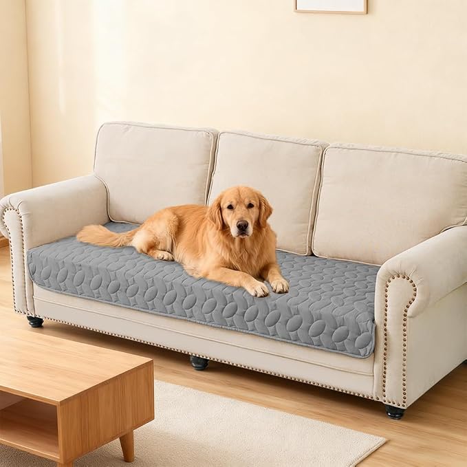 Ameritex Waterproof Pet Bed Cover Anti-Slip Dog Bed Blanket for Sofa and Furniture Waterproof New Pattern Design (Lightgrey, 30x53 Inch (Pack of 1)) - Image 6