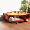LEFTSTARER 2-in-1 Collapsible Cat Tunnel for Indoor Bed and Hideout - Pet Dog Rabbit Bunny Ferret Tunnel Tubes Toys with Removable Washable Mat, Tower Wheel Stuff by Unknown