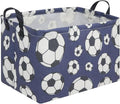 FXOLCSHE Rectangular Easter Soccer Basket,Kid's toy storage box,Collapsible waterproof college dorm laundry basket,Baby Nursery Hamper,Sports Boys soccer basket,Boys Soccer Room Decor(Soccers) by FXOCSHE