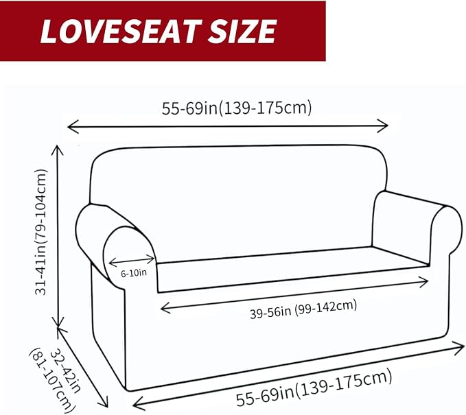 YEMYHOM Couch Cover Latest Jacquard Design High Stretch Sofa Covers for 2 Cushion Couch, Pet Dog Cat Proof Loveseat Slipcover Non Slip Magic Elastic Furniture Protector (Loveseat, Christmas Wine Red) - Image 5