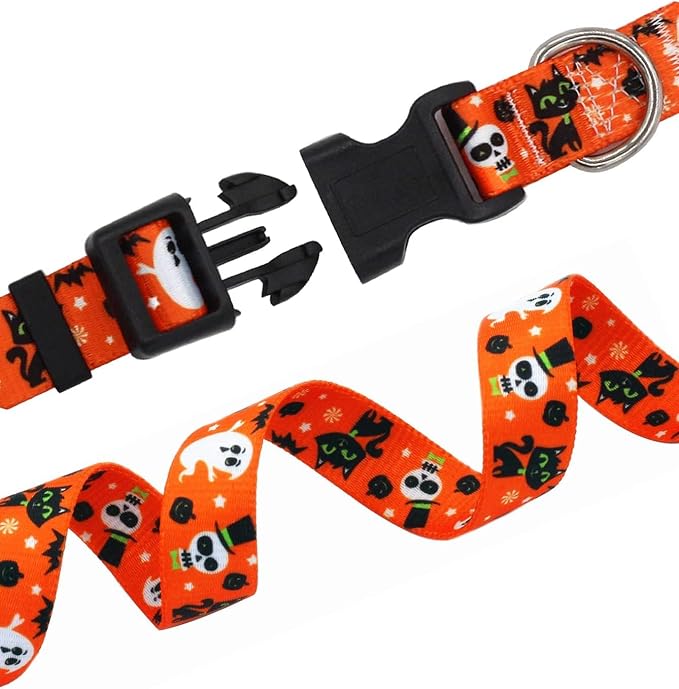 Mihqy Dog Collar and Leash Set, for Large Dogs, Halloween Set,L | with Fashion Patterns, Adjustable for Small Medium Large Dogs, Comfortable for Walks and Outdoor Hikes - Image 5
