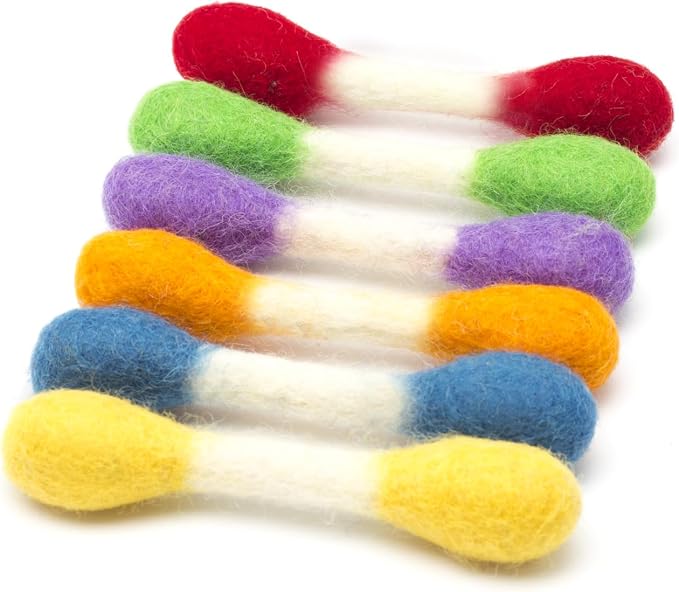 Glaciart One MINI Swabs Cat Toys with Catnip - 6 Pk | Durable for Chew, Cute Cat Toys Interactive Kitty for Boredom, Exercise, & Play | Filled w/Organic Catnip for Anxiety & as Digestive Aid by GlaciartOne
