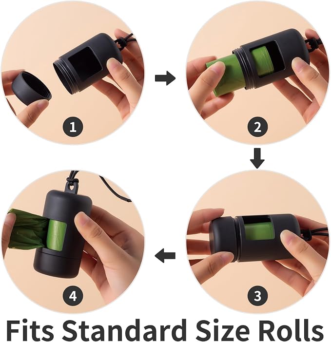 SLSON 3Pack Dog Poop Bag Holder for Leash Lightweight Pet Waste Bag Dispenser with Leash Attachment Portable Plastic Doggie Poop Bag Dispensers,Blue Green Black - Image 3