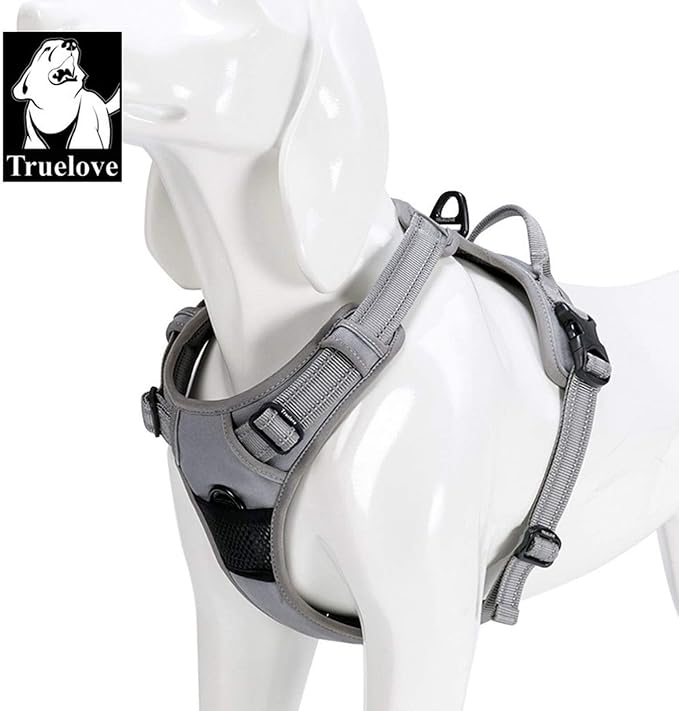 TRUE LOVE Adjustable No-Pull Dog Harness Reflective Pup Vest Harnesses Comfortable Control Brilliant Colors Truelove TLH5651(Gray,XS) | Front Clip, No-Choke, Soft Padded, Control Handle, Anti Escape, Dog Car Harness, Walking and Training, Escape Proof,... - Image 6