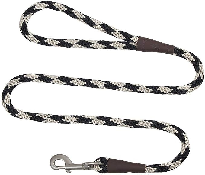 Mendota Pet Snap Leash - British-Style Braided Dog Lead, Made in The USA - Sandstone, 1/2 in x 6 ft - for Large Breeds by MendotaPet