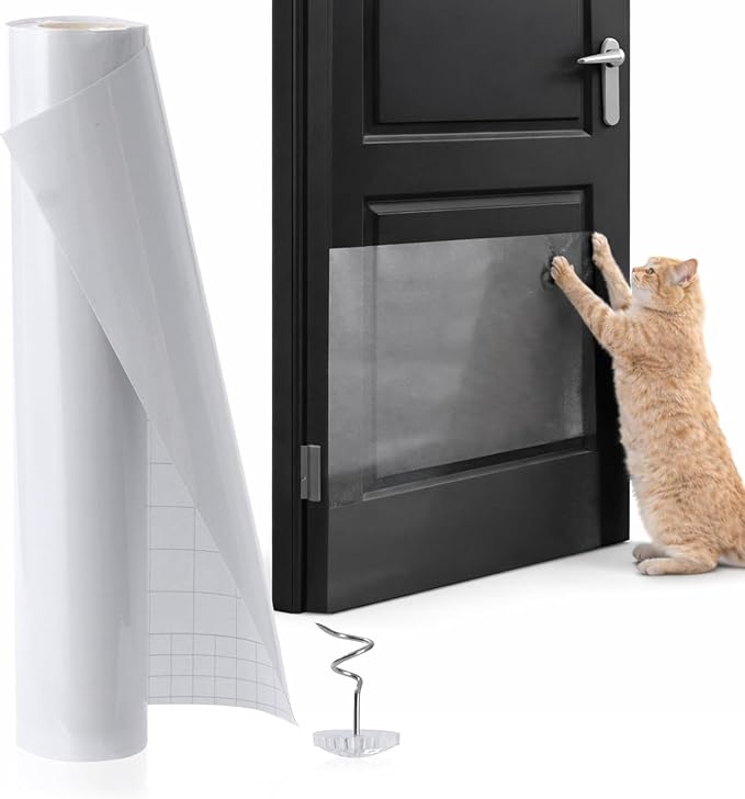 Anti Cat Scratch Furniture Protector Roll, Clear Self Adhesive Film | 160" × 12.4" Cut to Fit PVC, Protects Sofas, Chairs, Doors & Hardwood, Strong Adhesive, Residue Free Removal by VISTACOSTORE