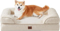 EHEYCIGA Orthopedic Dog Beds Large Sized Dog, Waterproof Washable Pet Bed | Non-Slip Bottom and Egg-Crate Memory Foam XL Dog Couch Bed with Washable Removable Cover, Beige by EHEYCIGA