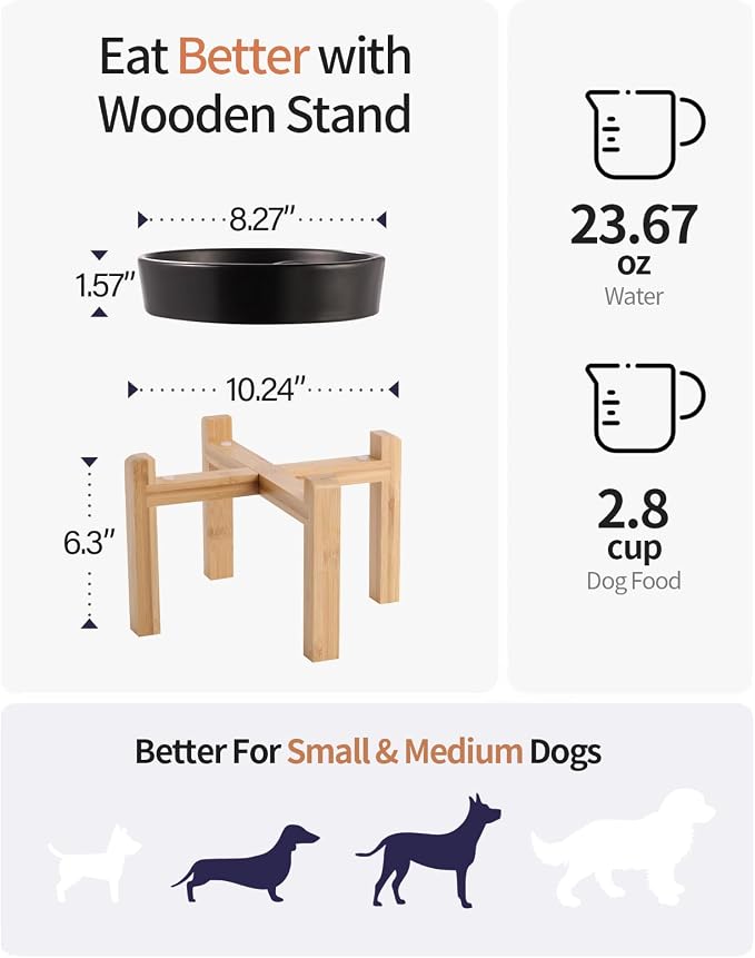 8.26 in Black Dog Bowl Slow Feeder Ceramic for Medium and Large Breed,Elevated/Raised Slow Feeding Dog Food Water Dish Heavy Weighted,Puppy Dish for Fast Eaters,Puzzle Eating Bowl Modern Maze - Image 2