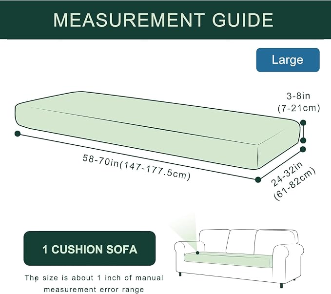 hyha Individual Couch Cushion Covers, Sofa Seat Cushion Covers Washable | Stretch Dog Couch Cover, Elastic Bottom, Anti-Slip Furniture Protector, Ideal For Pets & Kids, Durable Sofa Slipcover, Large - Image 6
