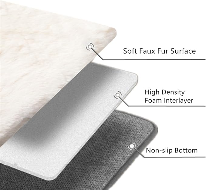 SHENGOCASE 2-Pack Faux Rabbit Fur Dog Cat Bed Cushion Mat, 10" x 23.6" - Image 6