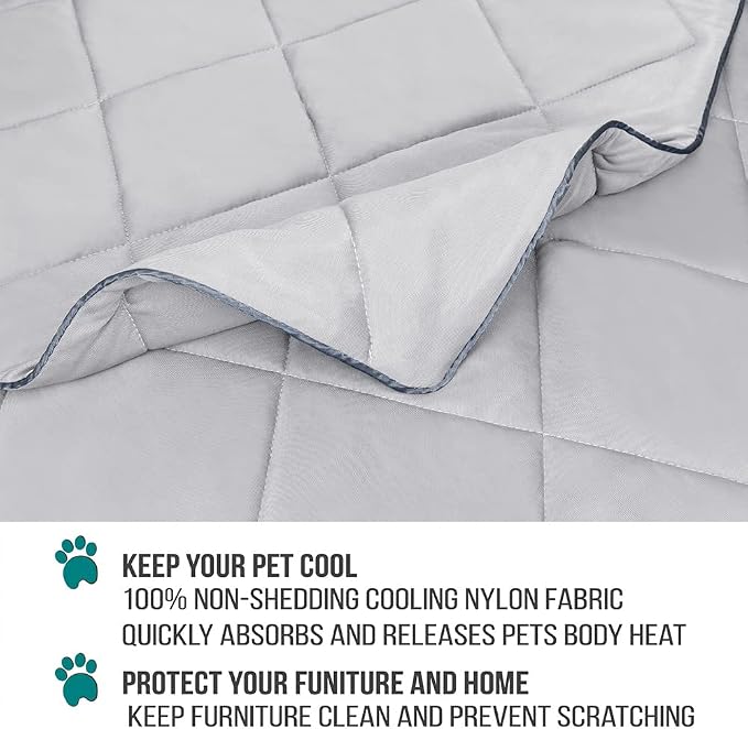 PetAmi Premium Cooling Dog Blanket | Lightweight Fluffy Pet Throw Blanket Bed Cover for Dogs, Cat, Puppies | Pet Blanket Furniture Protector Couch Sofa | Reversible Fuzzy Cozy | 29x40, Light Grey - Image 4