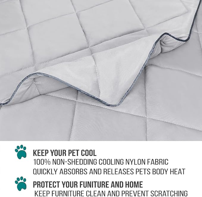 PetAmi Premium Cooling Dog Blanket | Lightweight Fluffy Pet Throw Blanket Bed Cover for Dogs, Cat, Puppies | Pet Blanket Furniture Protector Couch Sofa | Reversible Fuzzy Cozy | 40x60, Light Grey - Image 4