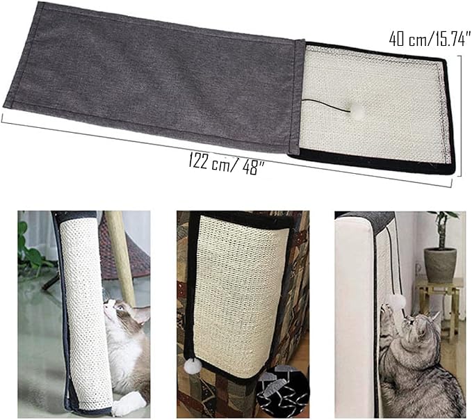 HAOZAIKEJI Cat Scratcher Mat Sofa Protector Natural Sisal Cat Scratching Mat Cat Scratch Couch Cover Heavy Duty Couch Guard Easy Installation Scratch Pad for Grinding Claws Protecting Furniture - Image 4