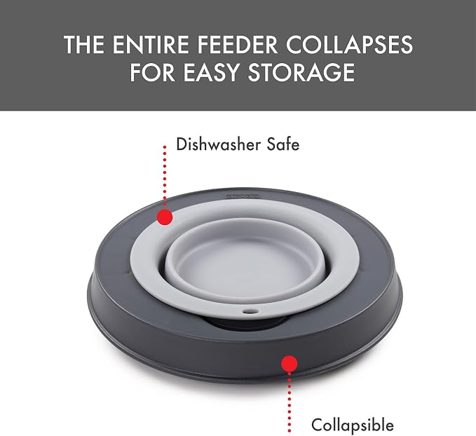 Dexas Pets Elevated Pet Feeder, Small, 1.5 Cup Capacity, Light Gray, Raised Pet Food and Water Bowl - Image 7