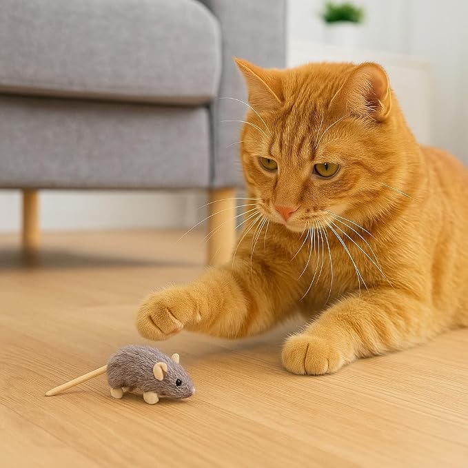 SPOT House Mouse Helen Cat Toy with Catnip – Lifelike Plush Mouse, Crinkle Sound, 4in Small Size for Kittens and Cats, Batting, Chasing, Playing – Assorted Colors - Image 4