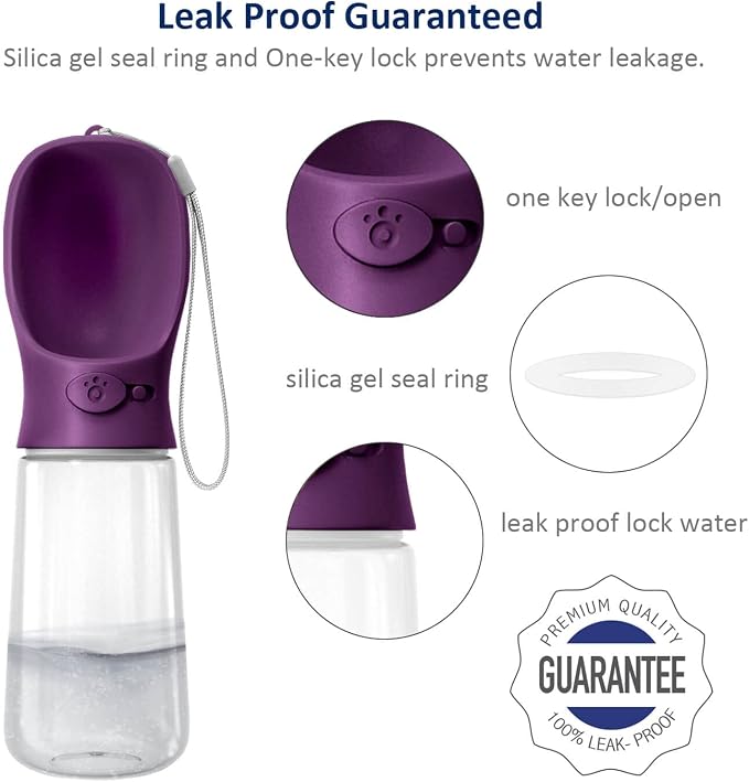 WePet Portable Dog Water Bottle with Food Container, 19 OZ + 6 OZ, Leak Proof Puppy Water Dispenser with Drinking Feeder for Pets Outdoor Walking, Hiking, Travel, Food Grade Plastic - Image 4