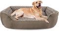 JOEJOY Rectangle Dog Bed for Large Medium Small Dogs - Washable Orthopedic Sofa Bed, Soft Breathable Puppy & Pet Cuddler, Durable Calming Dog Bed with Anti-Slip Bottom, Multiple Sizes, Dark Brown by JOEJOY