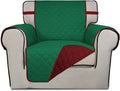 PureFit Reversible Chair Sofa Cover Dog Couch Covers for Sofa, 25.5 in | Green/Red, Water Resistant Couch Protector, Washable Pet Couch Cover with Non Slip and Elastic Straps For Kids by PureFit