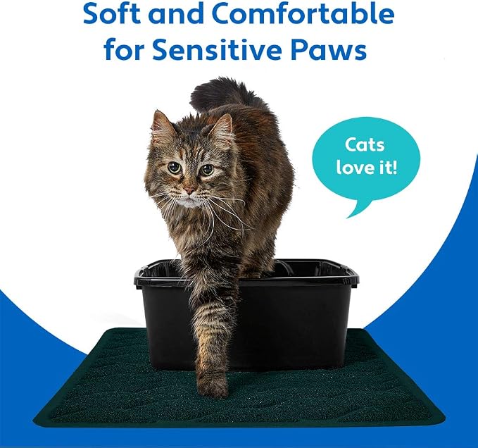 MIGHTY MONKEY Waterproof BPA Free Cat Litter Box Trapping Mat, Easy Clean Floors, Textured Backing, Soft on Sensitive Kitty Paws, Cats Accessories, Less Waste, Stays in Place, 35x23, Hunter Green - Image 4