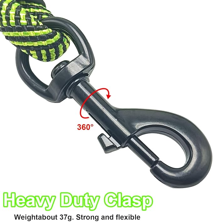 MayPaw Heavy Duty Rope Dog Leash, 6/8/10FT Nylon Pet Leash, Soft Padded Handle Thick Lead Leashes for Large Medium Dogs Walking Training Jogging (Green Black, 1/2" * 6') - Image 2