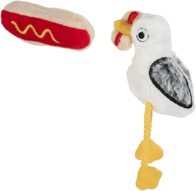 Mad Cat Hotdog Thief Bird Crinkle Cat Toy, Catnip and Silvervine, 2 Pack | Plush interactive pair with realistic sounds, ideal for tossing, batting, kicking and cuddling sessions, suits all felines - Image 2
