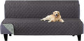 U-NICE HOME Futon Sofa Covers 68''Armless Couch Cover, Dark Grey/Light Grey | Washable, Pet Friendly, Elastic Straps, Water Repellent, Furniture Protector Mat by U-NICEHOME