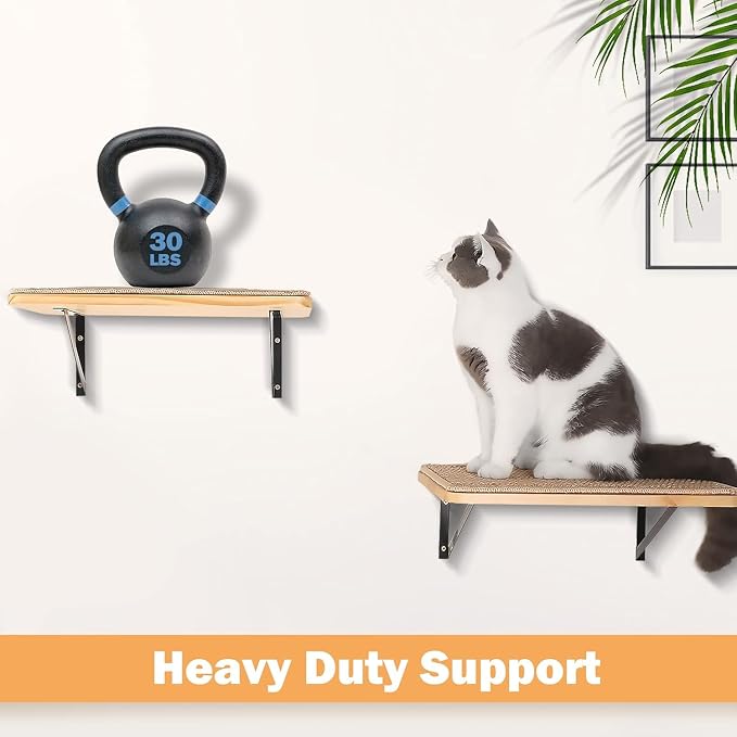 Strong Cat Shelves Stairs for Wall Mounted, 1P Cat Shelf& 2PCS 4 Steps Stairway with Sisal Rope Scratching for Cats Perch Platform, Wall Ladder Furniture - Image 7