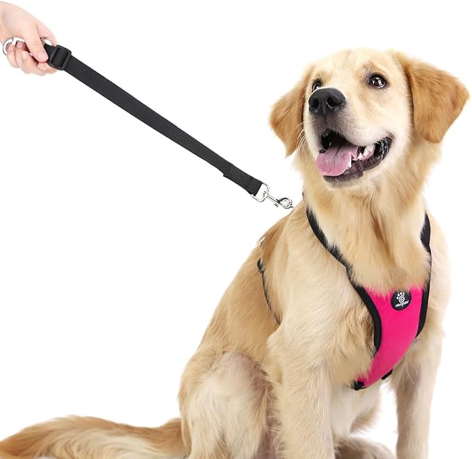 VavoPaw Dog Seat Belt Vest Harness for Car, 2 in 1 Seatbelt Buckle | Soft Breathable Mesh, Adjustable Buckle, Nylon, Heavy Duty Pet Safety Seat Belts for Small Medium Large Pets, Magenta, L - Image 5