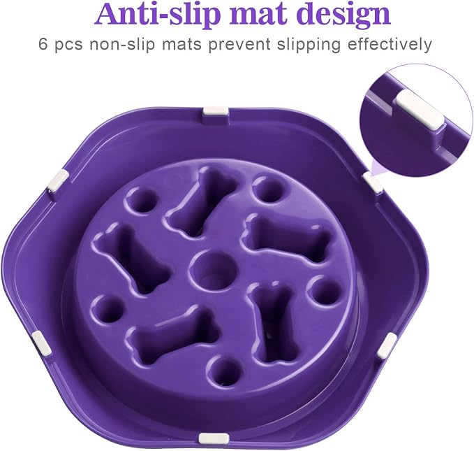 UPSKY Slow Feeder Dog Bowl Anti-Chocking Slower Feeding Pet Puzzle Bowls | Interactive Bloat Stop Dog Food Dishes, Non-Slide Dogs Lick Treat for Small Medium, Slow-Eating Maze Design, Easy to Clean - Image 5