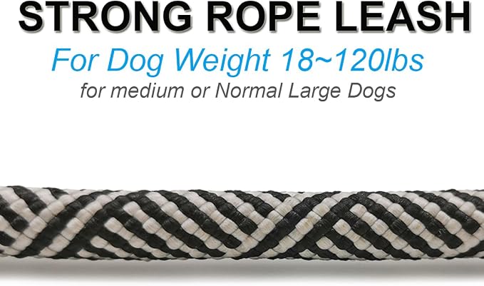 Short Dog Leash 18 Inch Rope Traffic Leash with Padded Dog Handle | 1/2” Strong Nylon Tab 1.5FT Control Dog Lead for Medium Large Dogs Training Walking (Black) - Image 6