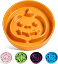 LE TAUCI Ceramic Slow Feeder Dog Bowl for Small Medium Dogs & Puppy, 1.5 Cup Puzzle Food Dish to Slow Down Eating, Pumpkin Orange by LETAUCI