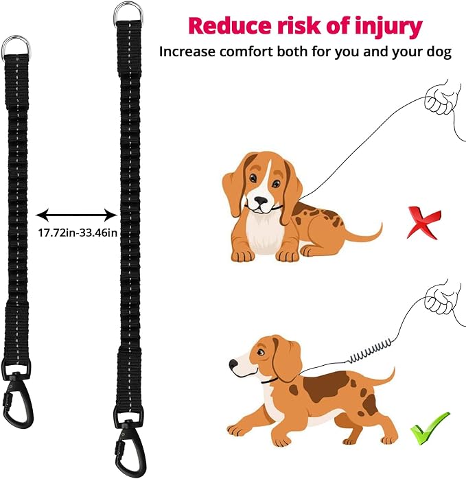Long Dog Leash 30 FT: Heavy Duty Rope Leashes for Dogs Training with Swivel Lockable Hook Reflective Threads Bungee and Padded Handle - Dog Lead for Large Small Medium Dogs Outside Walking Hiking Pink - Image 5
