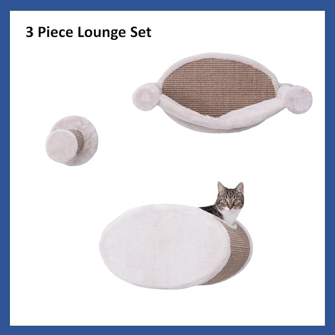 Trixie Liam Wall Mounted 3 pcs Lounge Set, Hammock, Cave, and Step, Brown, 18.8" L x 11.0" W x 11.3" Th - Image 8