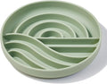 OHMO Slow Feeder Dog Bowl, 7.9" Lick Mat for Dogs, Sunrise, Sage Green | Cat Slow Feeder Bowl, Anti Choking, Enrichment Toys, Easy Clean BPA-Free Silicone Feeding Bowl, Boredom and Anxiety Reducer by OHMO