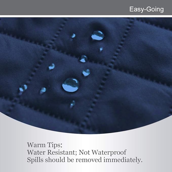 Easy-Going Reversible Loveseat Couch Cover for 2 Cushion Couch Sofa Cover for Dogs Water Resistant Furniture Protector with Foam Sticks Elastic Straps for Pet (Loveseat, Navy/Ivory) | Machine Washable Slipcover For Dogs, Water Resistant Furniture Mat F... - Image 4