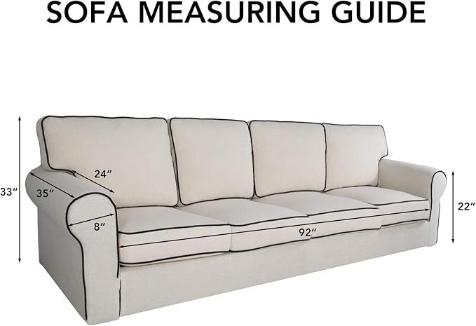 PureFit Stretch Couch Covers for Sofa 4 Seater Slipcovers Navy | 1-Piece Sofa Cover Washable Soft Couch protector, Couch Slipcover with Non Skid Foam and Elastic Bottom for Kids, Dogs - Image 6