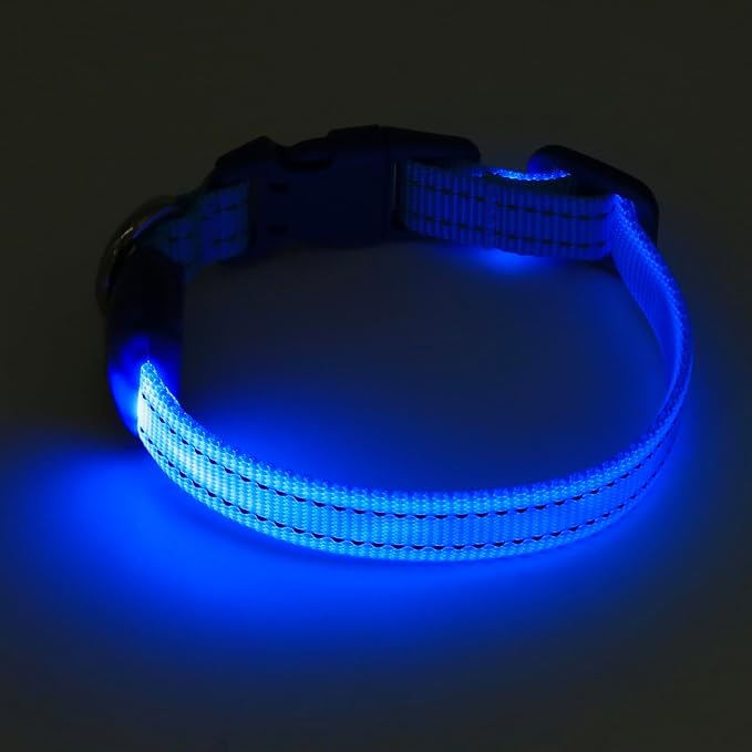 Light up Dog Collar for Small Dog,Vizpet XS Adjustable Size Nylon Collar USB Rechargeable Bright Safety Pet Collar for Cats Dogs (Blue) - Image 7